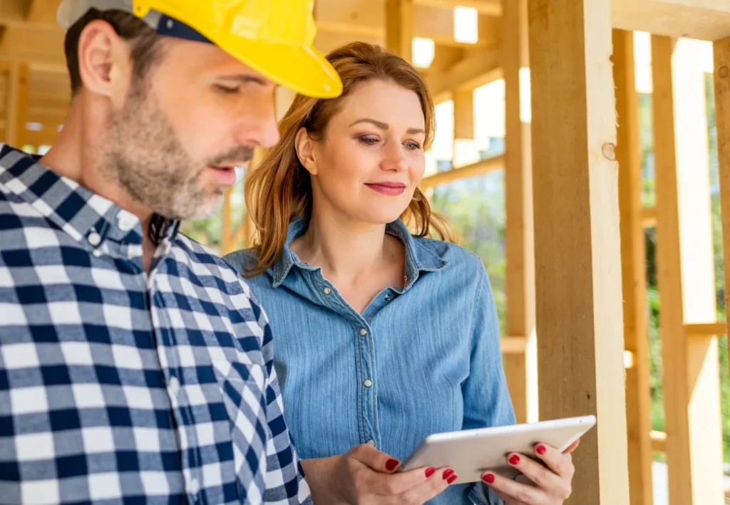 architect or engineer with blueprints meeting with TZBYDDE opt | Residential PE